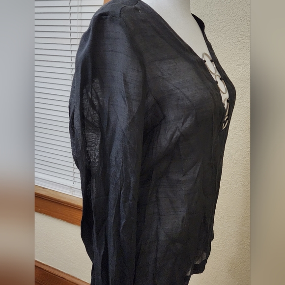 NWT! Buckle Brand Black Metal Ring Top ~ Size Small~ - Picture 12 of 16